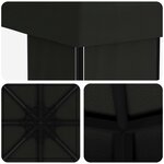 vidaXL Pavillon 4 × 3 m Noir Polyester et Acier 190 gsm