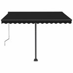 vidaXL Auvent automatique capteur de vent et LED 350x250 cm Anthracite