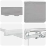 vidaXL Auvent Rétractable Gris clair 400 × 350 cm Tissu et Métal