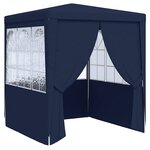 vidaXL Tente de réception avec parois latérales 2 5x2 5 m Bleu 90 g/m²
