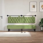 vidaXL Tête de lit suspendue Avec lumière LED Vert clair Velours