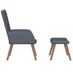 vidaXL Chaise de relaxation avec repose-pied Gris foncé Velours