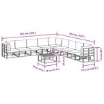 vidaXL Ensemble de canapé de jardin avec coussin 10 Pièces Noir Aluminium