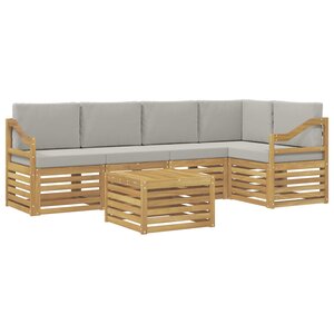 vidaXL Ensemble de canapés d'extérieur 6 pc Blanc et gris clair