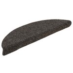 vidaXL Tapis d'escalier autocollants 15 pièces 56 x 17 x 3 cm Anthracite Demi-rond