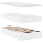 VidaXL Cadre de lit ottoman avec matelas blanc 200x200 cm similicuir