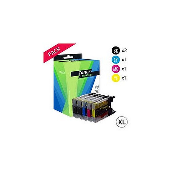 Compatible Brother LC1280XLVALBP Pack 5 cartouches Noir/coul (Neptune)