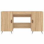 Bureau table poste de travail meuble d'ordinateur informatique étude chêne sonoma 140 x 50 x 75 cm bois d'ingénierie brun 02_0023648