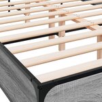 vidaXL Cadre de lit sonoma gris 140x190 cm bois d'ingénierie et métal
