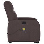 vidaXL Fauteuil inclinable de massage électrique Marron foncé Tissu