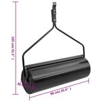 vidaXL Rouleau à gazon de jardin noir 63 L fer