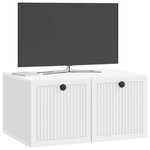 vidaXL Meuble TV mural Blanc 59 5 x 41 x 30 cm Bois d'ingénierie