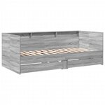 vidaXL Lit de jour et tiroirs sonoma gris 100x200cm bois d'ingénierie