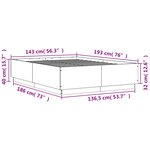 vidaXL Cadre de lit chêne sonoma 140x190 cm bois d'ingénierie