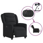 vidaXL Fauteuil inclinable électrique Noir Tissu