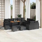 vidaXL Ensemble de canapé de jardin 14 Pièces Noir Poly rotin