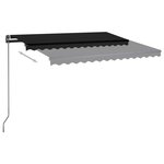 vidaXL Auvent manuel rétractable avec LED 3 5x2 5 m Anthracite