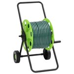 vidaXL Chariot enrouleur vert et jeu de raccords de tuyaux 1 27cm 30 m