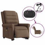 vidaXL Fauteuil inclinable de massage électrique Marron Tissu
