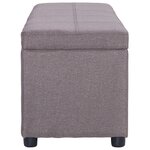 vidaXL Banc avec compartiment de rangement 116 cm Taupe Polyester