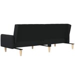 vidaXL Canapé-lit à 2 places noir tissu