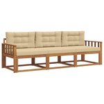 vidaXL Ensemble de canapés d'extérieur 3 pc Naturel et Beige