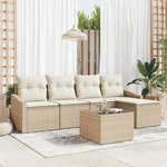 vidaXL Ensemble de salle à manger pour jardin 6 Pièces Beige  Crème