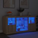 vidaXL Buffet avec lumières LED chêne sonoma 142 5x37x67 cm