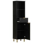 vidaXL Armoire de salle de bain noir 38x33x160 cm bois massif manguier