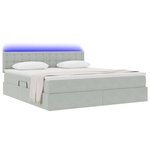 vidaXL Lit de rangement LED avec matelas Gris clair 180 x 200 cm