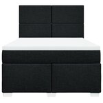 vidaXL Sommier à lattes de lit avec matelas Noir 160x200 cm Tissu