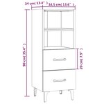 vidaXL Buffet Sonoma gris 34 5x34x90 cm Bois d'ingénierie