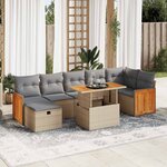 vidaXL Salon de jardin avec coussins 5 Pièces beige résine tressée