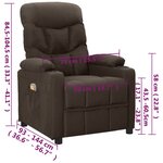 vidaXL Fauteuil de massage Marron foncé Tissu