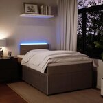 vidaXL Sommier à lattes de lit et matelas gris clair 120x190cm velours