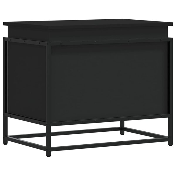 vidaXL Boîte de rangement avec couvercle noir bois d'ingénierie