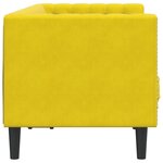vidaXL Canapé Chesterfield avec traversins 2 places jaune velours