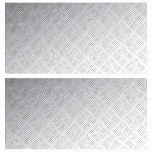 vidaXL Plaques à damier 2 Pièces Argent 100 x 50 cm Aluminium