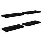 vidaXL Étagère murale flottante 4 Pièces Noir brillant 60x23 5x3 8 cm MDF