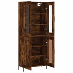 vidaXL Buffet haut Chêne fumé 69 5x34x180 cm Bois d'ingénierie