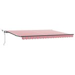 vidaXL Auvent Rétractable Automatique avec LED Rayé Rouge et Blanc 450x300 cm