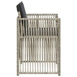 vidaXL Chaises de jardin avec coussins lot de 4 gris clair poly rotin