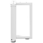 vidaXL Pieds de table basse en T  2 pièces  blanc  28 x 25 x (42-43) cm  acier