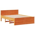 vidaXL Lit bibliothèque sans matelas cire marron 140x200 cm pin massif