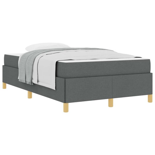 vidaXL Cadre de lit avec matelas Gris foncé 120 x 190 cm tissu