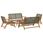 vidaXL Ensemble de 5 Chaises et Table de Jardin en Bois d'Acacia Gris