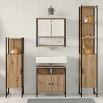 vidaXL Ensemble de mobilier de salle de bain 4 Pièces chêne artisanal