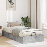 vidaXL Cadre de lit ottoman Gris béton 100 x 200 cm Bois d'ingénierie