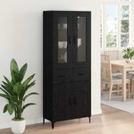 vidaXL Haut Armoire Chêne noir 69 5 x 34 x 180 cm Bois d'ingénierie