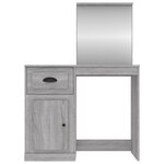 vidaXL Coiffeuse avec miroir sonoma gris 90x50x132 5cm bois ingénierie